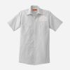 Short Sleeve Striped Industrial Work Shirt Thumbnail